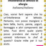 allergenenkaart italiaans lactose intolerantie vertaling allergie kaartje