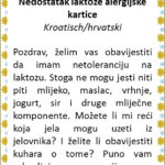 allergenenkaart kroatisch lactose intolerantie vertaling allergie kaartje