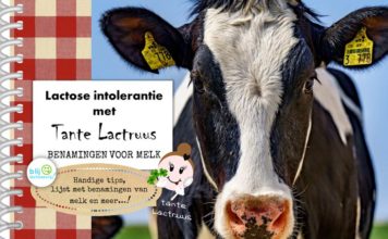 lactose intolerantie met tante lactruus, benamingen voor melk gratis boekje